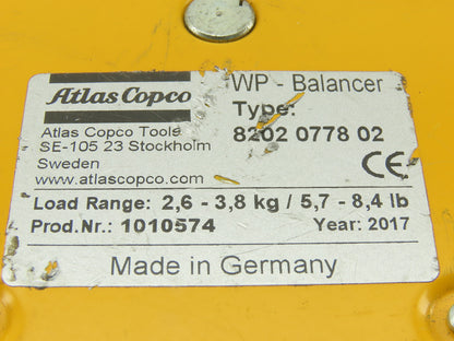 Atlas Copco 8202077802 WP Tool Balancer 5.7-8.4 Lbs.