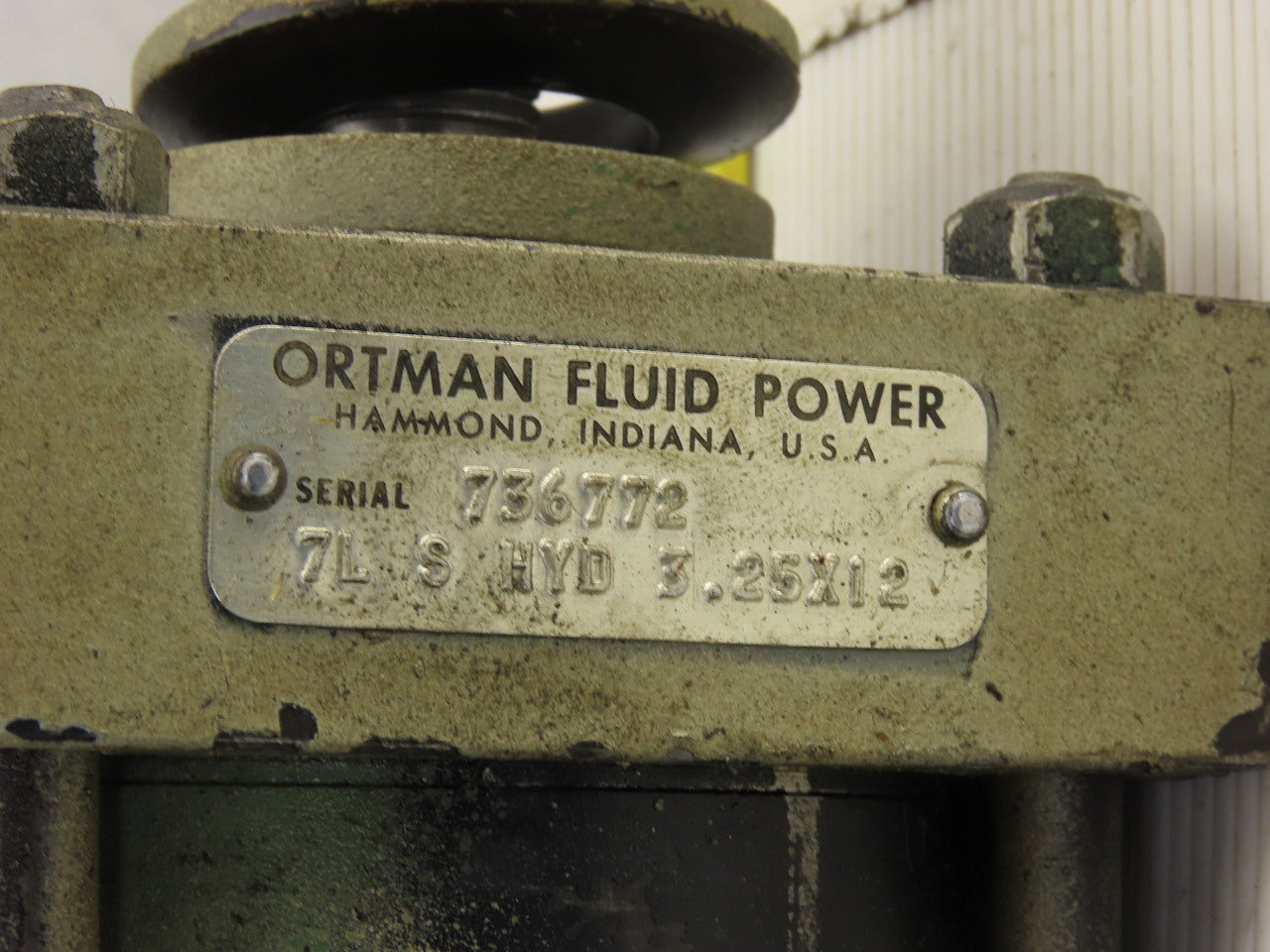 Ortman 7L S HYD 3.25X12 3-1/4" Bore 12" Stroke Hydraulic Tierod Cylinder