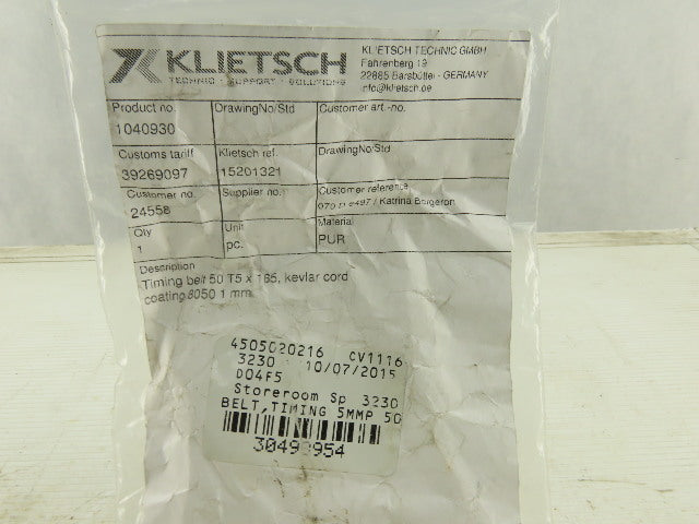 Klietsch 30498954 Timing Belt 50 T5x165 8050 1mm