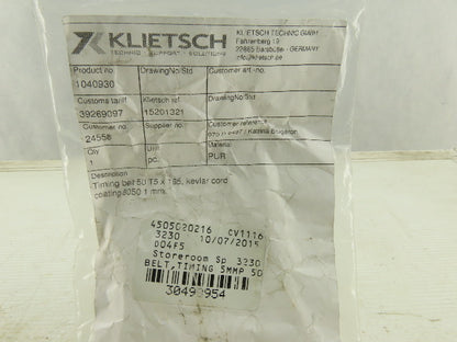 Klietsch 30498954 Timing Belt 50 T5x165 8050 1mm
