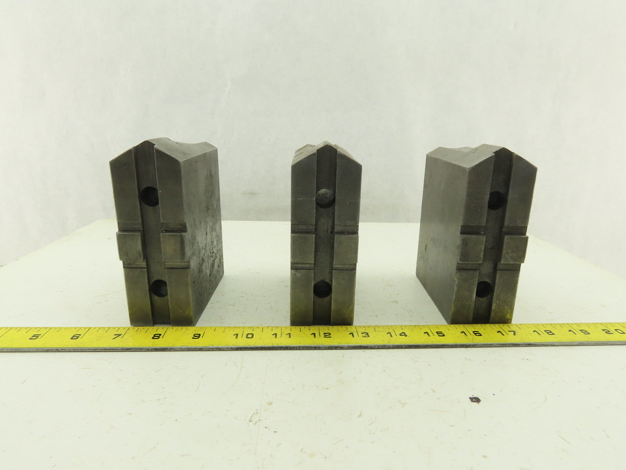 Collins Machine Works Steel Soft Jaws For Tongue & Groove Chuck Lot of 3