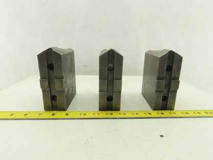 Collins Machine Works Steel Soft Jaws For Tongue & Groove Chuck Lot of 3