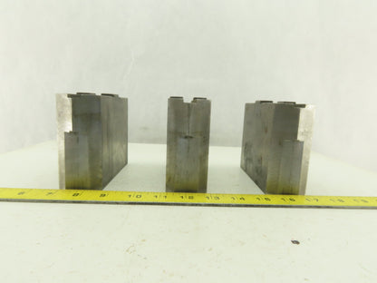 Collins Machine Works Steel Soft Jaws For Tongue & Groove Chuck Lot of 3