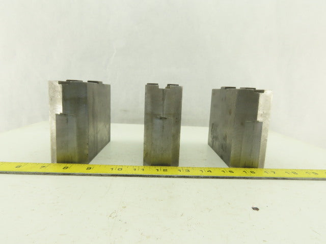 Collins Machine Works Steel Soft Jaws For Tongue & Groove Chuck Lot of 3