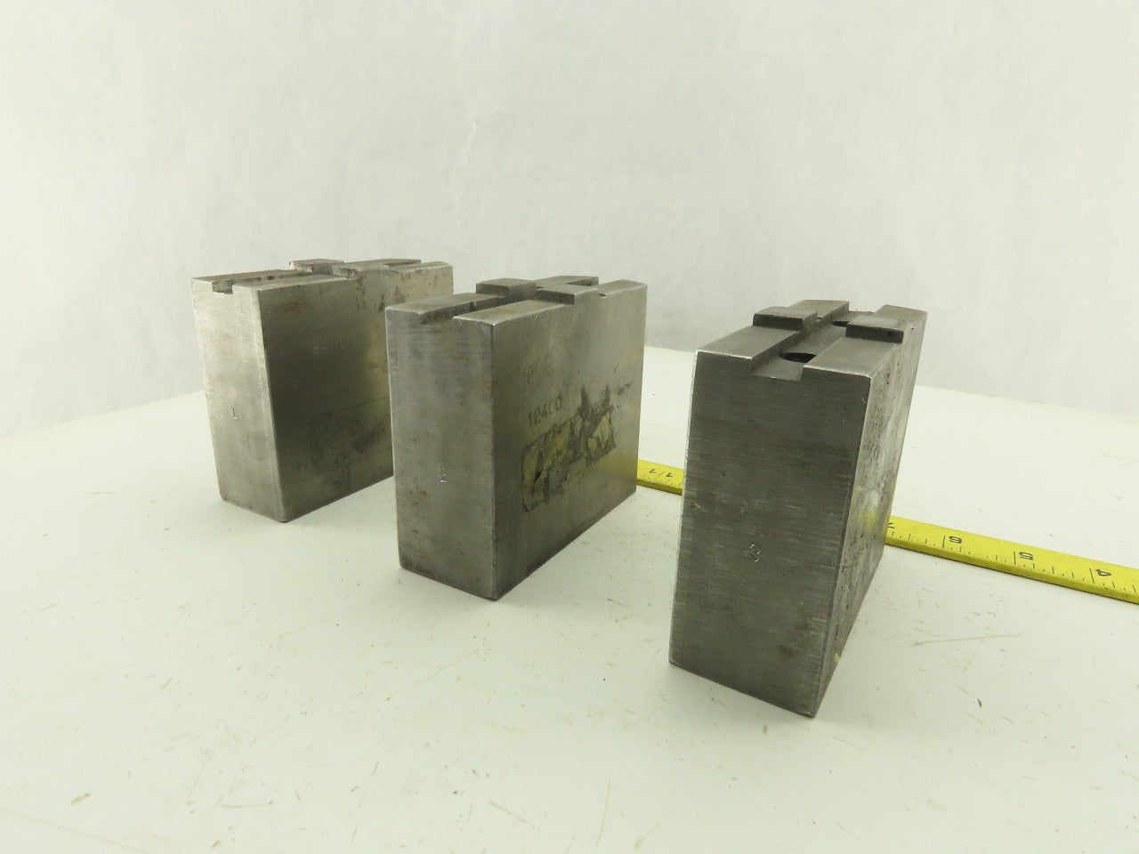Collins Machine Works Steel Soft Jaws For Tongue & Groove Chuck Lot of 3