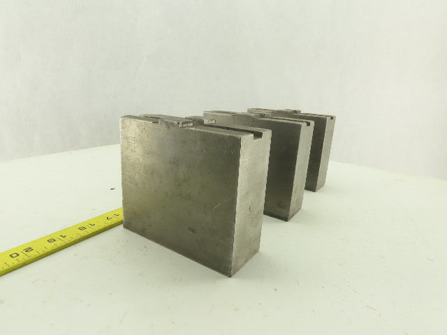 Collins Machine Works Steel Soft Jaws For Tongue & Groove Chuck Lot of 3