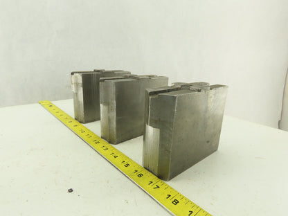 Collins Machine Works Steel Soft Jaws For Tongue & Groove Chuck Lot of 3