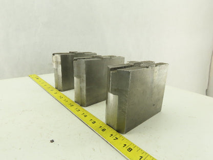 Collins Machine Works Steel Soft Jaws For Tongue & Groove Chuck Lot of 3