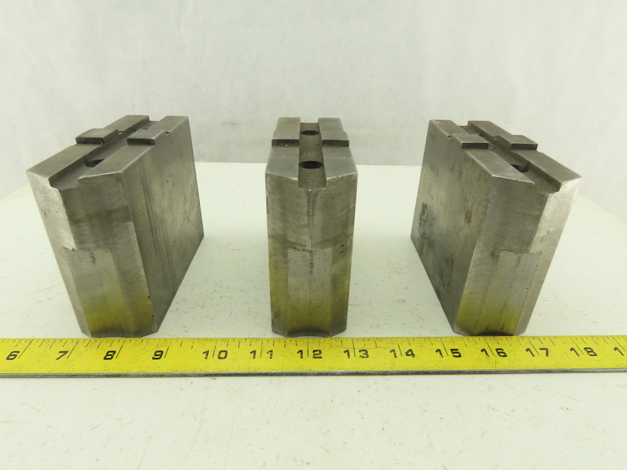 Collins Machine Works Steel Soft Jaws For Tongue & Groove Chuck Lot of 3