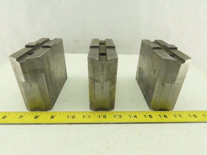 Collins Machine Works Steel Soft Jaws For Tongue & Groove Chuck Lot of 3