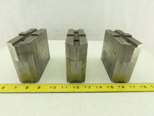 Collins Machine Works Steel Soft Jaws For Tongue & Groove Chuck Lot of 3