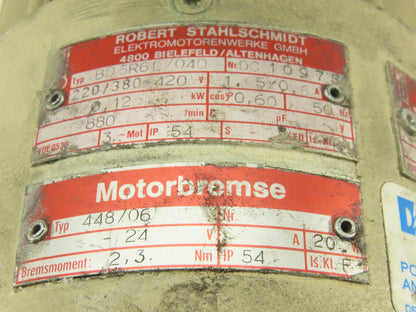 Robert Stahlschmidt BD6R6L/04D 0.12kW 277/480V 50/60Hz C-Face Motor