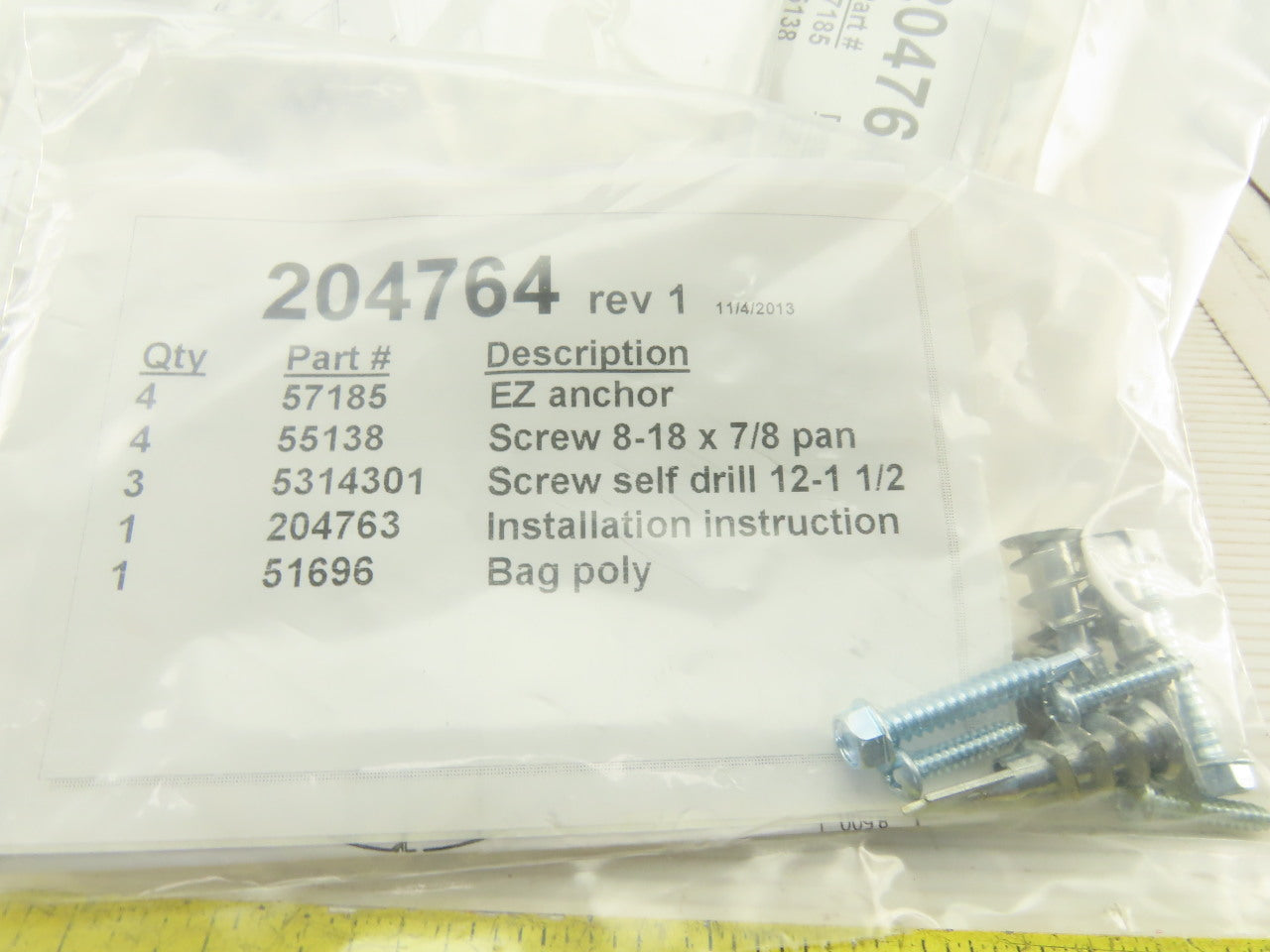Witt Rock P2001B Integris Accessory Rail Block Wall Anchor Kit Lot Of 30