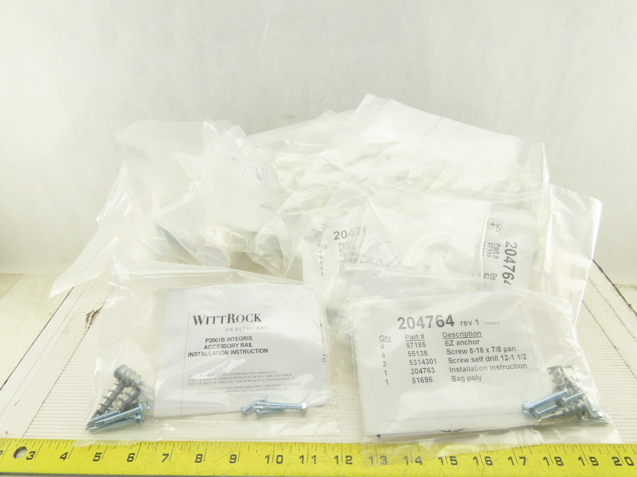 Witt Rock P2001B Integris Accessory Rail Block Wall Anchor Kit Lot Of 30