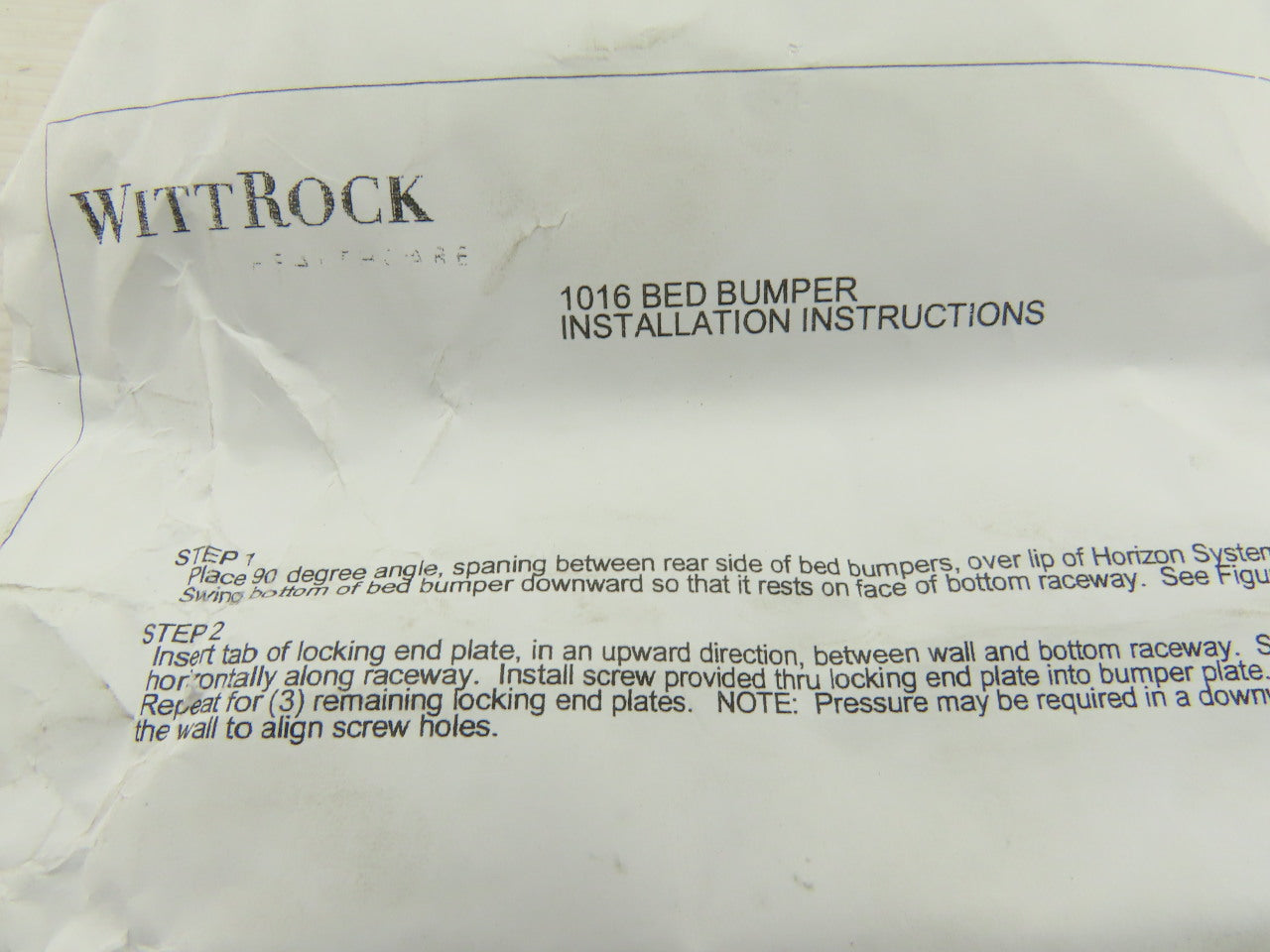 WittRock 1016 Sand Colored Locking End Plate Bed Bumper Kit Lot OF 2