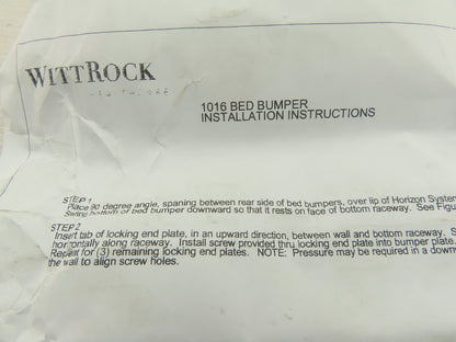 WittRock 1016 Sand Colored Locking End Plate Bed Bumper Kit Lot OF 2