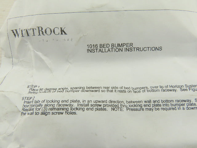 WittRock 1016 Sand Colored Locking End Plate Bed Bumper Kit Lot OF 2