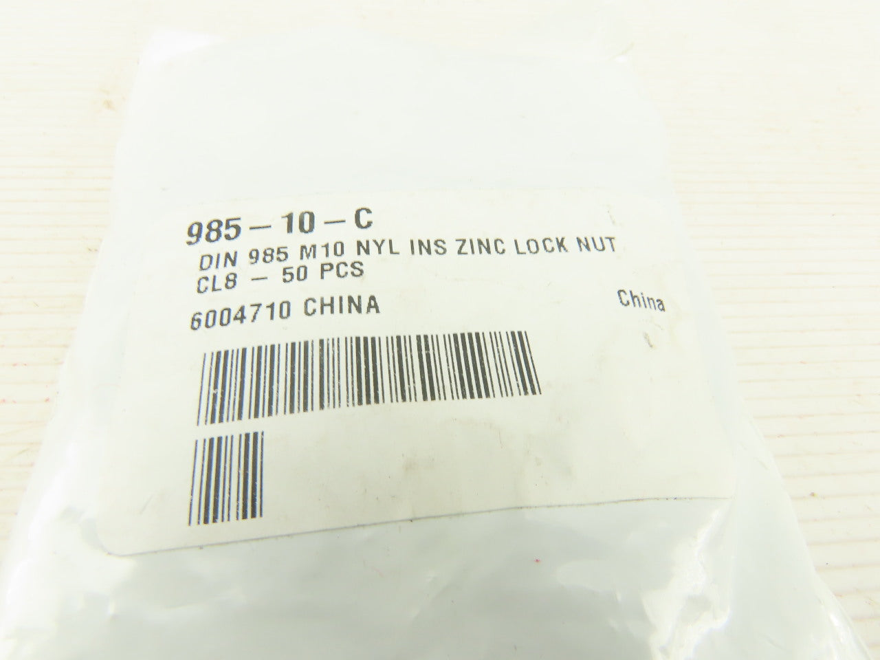M10 Nylon Lock Nut Zinc Lot Of 50