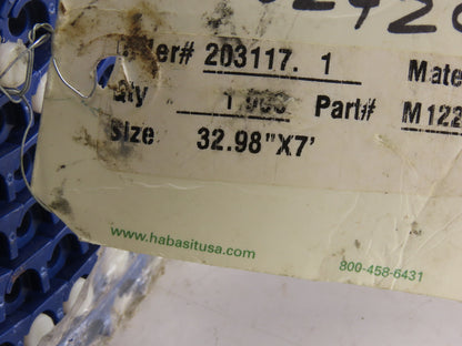 Habisit M1220-CL-POM 32-3/4" Wide Flat Mat Top Table Top Conveyor Chain 7'