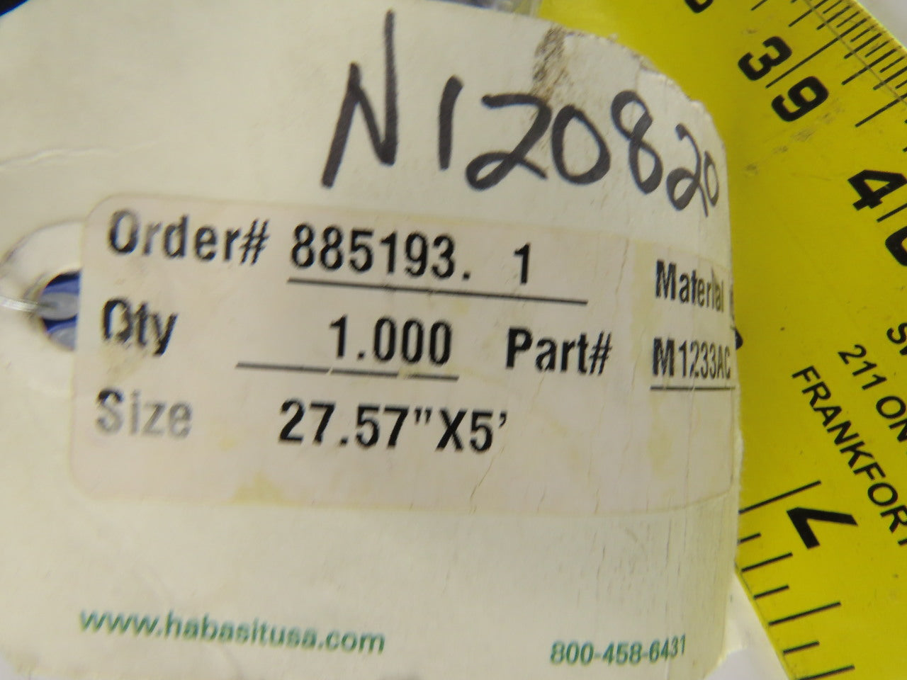 Habisit M1233-25 POM 27-1/2" Flush Grid Conveyor Chain Mat Top 5'