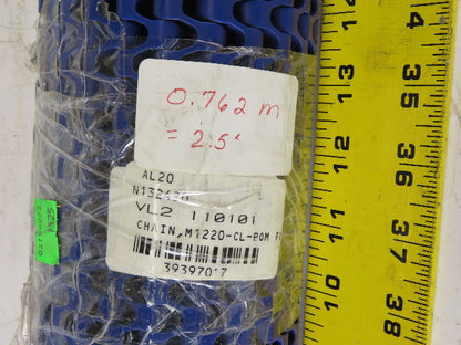 Habisit M1220-CL POM 34-3/4" Flush Grid Conveyor Chain Mat Top 2.5'