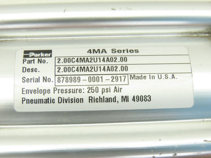 Parker C4MA2U14A 2" Bore 2" Stroke Double Acting Air Cylinder