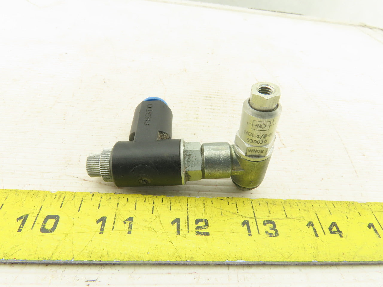 Festo HGL-1/8-B Pneumatic Piloted Check Valve With One Way Regulator 8mm Tube