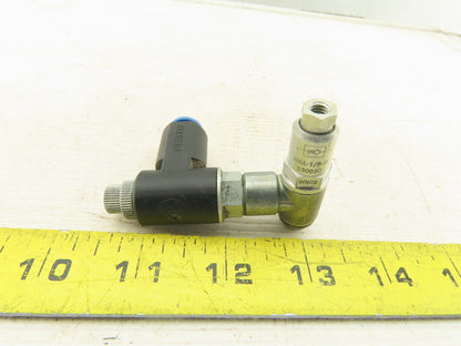 Festo HGL-1/8-B Pneumatic Piloted Check Valve With One Way Regulator 8mm Tube