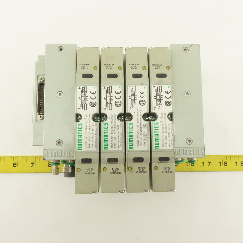 Numatics 123BB6Z2ML00061 Pneumatic Valve Manifold 3 Way Double Solenoid 24VDC