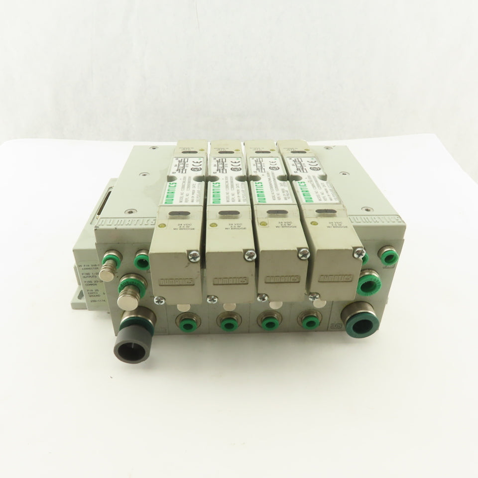 Numatics 123BB6Z2ML00061 Pneumatic Valve Manifold 3 Way Double Solenoid 24VDC