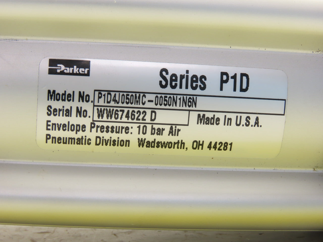 Parker P1D4J050MC 50mm Bore 50mm Stroke Double Acting Rod Lock Air Cylinder
