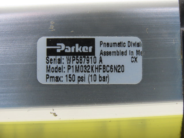 Parker P1M032KHFBC6N20 32mm Bore 32mm Stroke 1/4 Turn Air Cylinder Swing Clamp