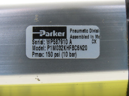 Parker P1M032KHFBC6N20 32mm Bore 32mm Stroke 1/4 Turn Air Cylinder Swing Clamp
