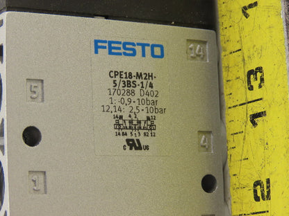 Festo CPE18-M2H-5/3BS-1/4" Pneumatic Double Solenoid Valve