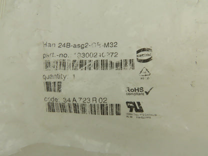 Harting 19300241521 Han24B-asg2-QB-M32 Electrical Terminal Hood Housing Lot Of 2
