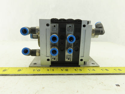 Festo CPV-14-VI Pneumatic Manifold Assembly W/4 Solenoid Valves 161 362
