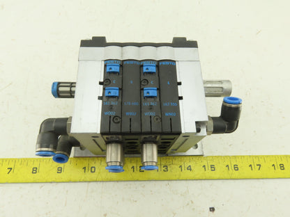 Festo CPV-14-VI Pneumatic Manifold Assembly W/4 Solenoid Valves 161 362
