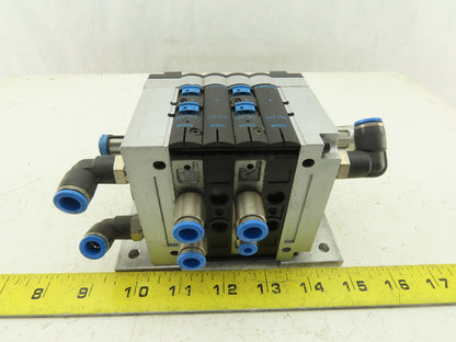 Festo CPV-14-VI Pneumatic Manifold Assembly W/4 Solenoid Valves 161 362