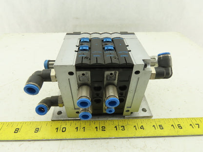 Festo CPV-14-VI Pneumatic Manifold Assembly W/4 Solenoid Valves 161 362