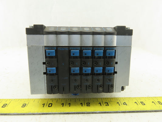 Festo CPV-14-VI Pneumatic Manifold Assembly W/6 Solenoid Valves 161 362