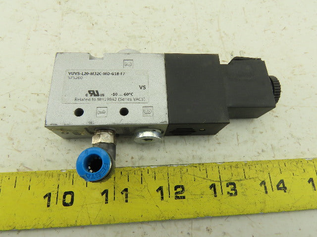 Festo VUVS-L20-M32C-MD-G18-F7 3/2 Way Solenoid Operated Air Valve 24VDC
