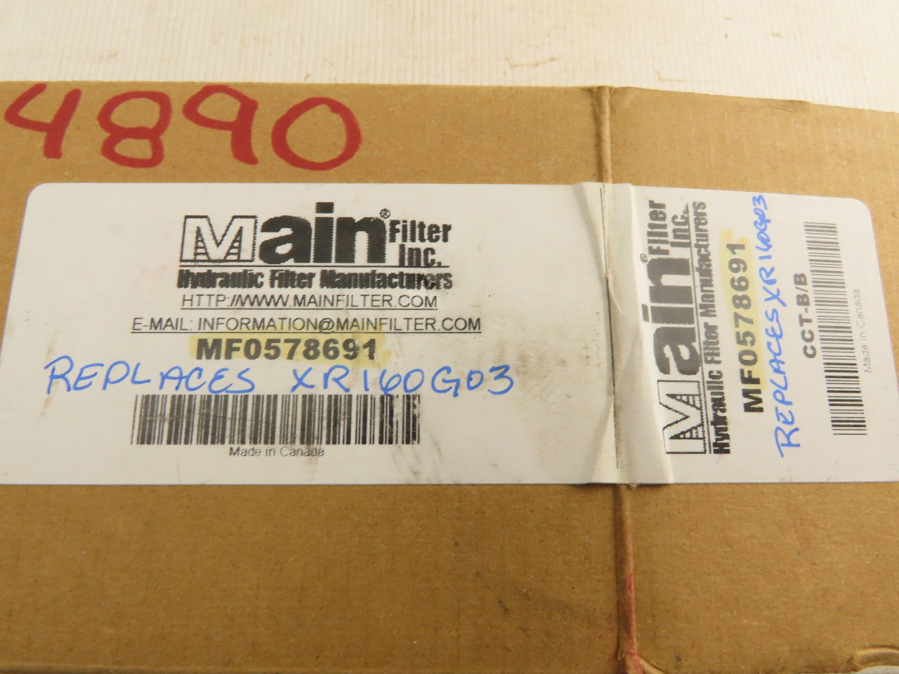 Main Filter MF0578691 Replacement Filter Element Cartridge MF006534