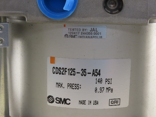 SMC CDS2F125-35-A54 125mm Bore 35mm Stroke Air Cylinder With Position Sensors