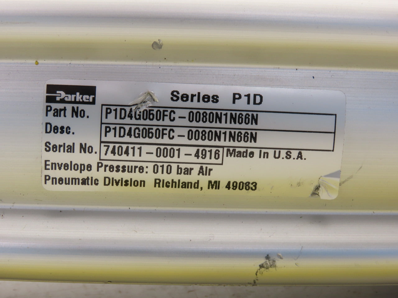 Parker P1D4G050FC-0080N1N66N Double Ended Pneumatic Cylinder 40mm Bore