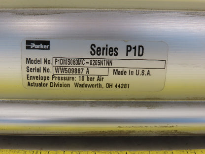 Parker P1DMS063MC-0205NTNN Double Acting Pneumatic Cylinder 63mm Bore 8" Stroke