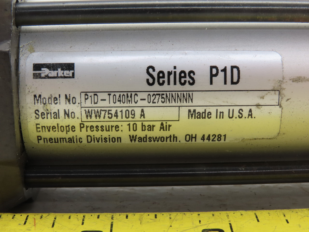 Parker P1D-T040MC-0275NNNNN Pneumatic Air Cylinder 40mm Bore 275mm Stroke