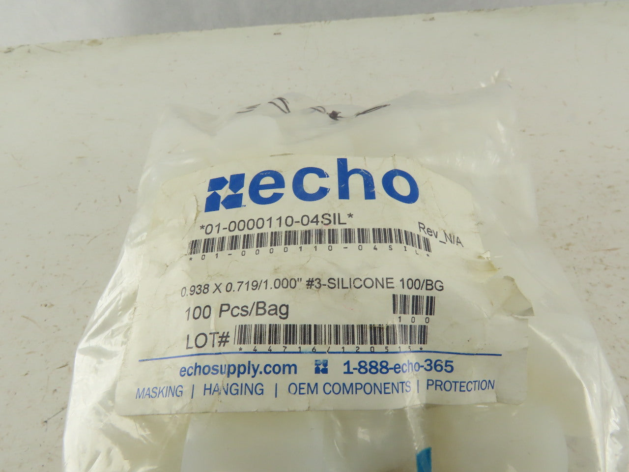 Necho 0.938x0.719/1.000 #3 Silicone Flangeless Plug Bag of 100