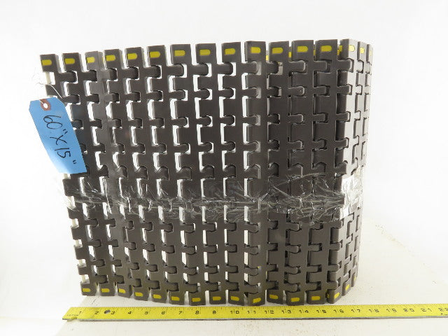 Rexnord 7956 15" Wide Flat Mat Top Bearing Guided Radius Conveyor Chain 60"