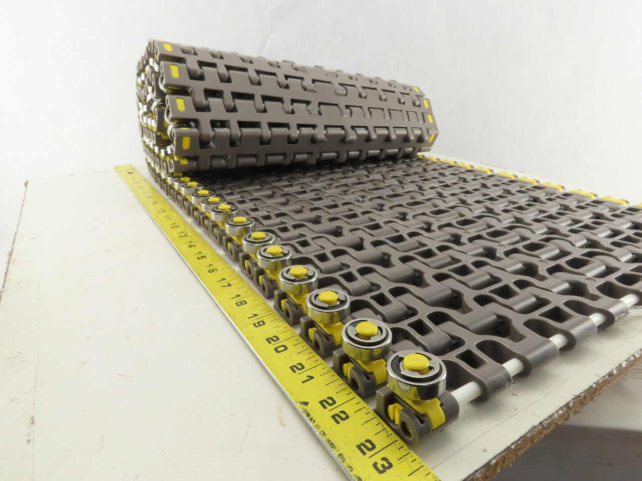 Rexnord 7956 15" Wide Flat Mat Top Bearing Guided Radius Conveyor Chain 60"