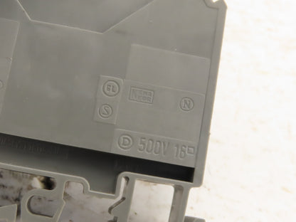 Wieland WK16/U DIN Rail Mount Feed Through Electrical Terminal Block
